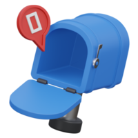 no inbox 3d render icon illustration with transparent background, empty state png