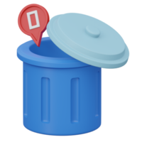 empty trash 3d render icon illustration with transparent background, empty state png