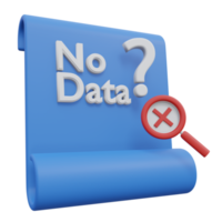 search not found 3d render icon illustration with transparent background, empty state png