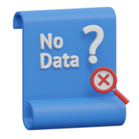 search not found 3d render icon illustration with transparent background, empty state png