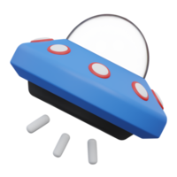 lost in space 3d render icon illustration with transparent background, empty state png