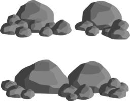 Natural wall stones and smooth and rounded grey rocks. vector