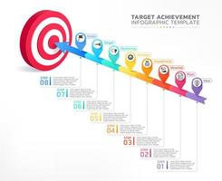 target achievement staircase infographic steps template background vector