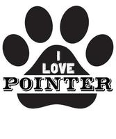 I love pointer dog paw print design. vector