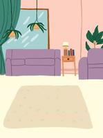 Simple stylish interior living room decorative Illustration . Vector illustration