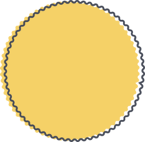 Colored round banner in flat style png