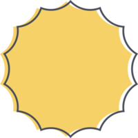 Colored round banner in flat style