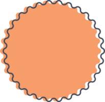 Colored round banner in flat style png