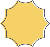 Colored round banner in flat style png