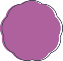 Colored round banner in flat style png