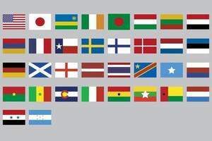 Rectangle flags of the world collection free vector