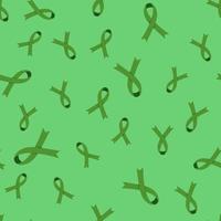 World bipolar day concept. Seamless pattern with green awareness ribbon for social poster, banner, card, flyer vector