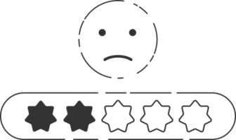 Emoji Feedback Symbol mit Sterne Bewertung. png