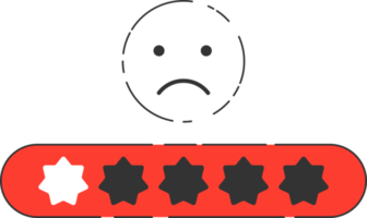emoji retour d'information icône avec étoiles notation. png