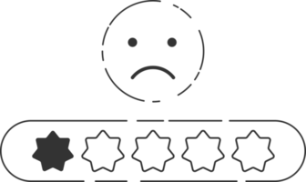 Emoji feedback icon with stars rating. png