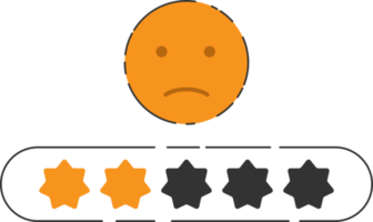 Emoji feedback icon with stars rating. png