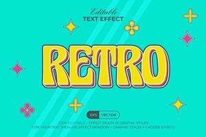 Retro text effect colorful style. Editable text effect. vector
