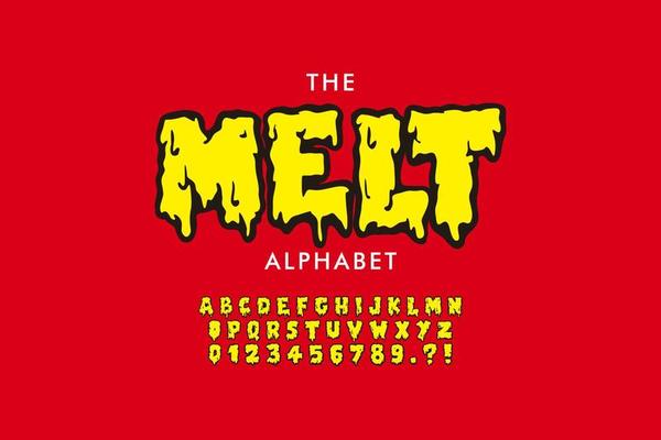 Vector of colorful stylized font and alphabet