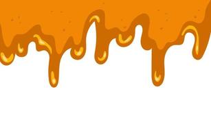 Dripping honey. Golden yellow syrup or juice dripping liquid oil splashes vector template