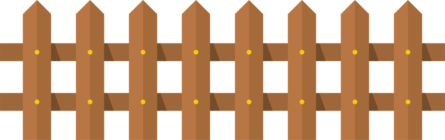 Wooden fence in flat style clip art png