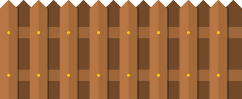Wooden fence in flat style clip art png