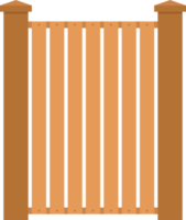 Wooden fence in flat style clip art png