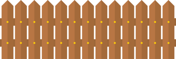 Wooden fence in flat style clip art png