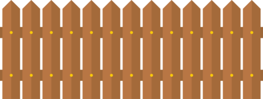 Wooden fence in flat style clip art png