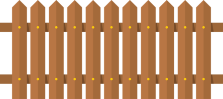 Wooden fence in flat style clip art png