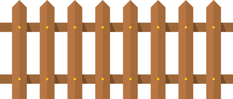 Wooden fence in flat style clip art png