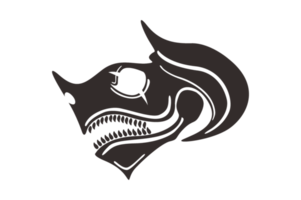 Black Dragon Head Skull Tattoo png