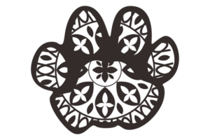 Dog and Cat Paw Mandala Ornament Design png