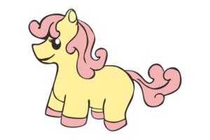 mignonne peu poney cheval dessin animé personnage png
