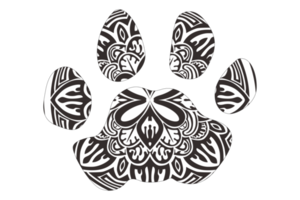 chien et chat patte mandala ornement conception png