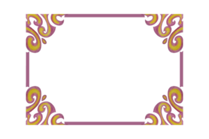 Yellow And Purple Swirl Ornament Border Design png