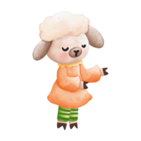 waterverf schattig kind schaap, meisje schaap, moeder dag element, hand- getrokken illustratie png