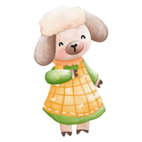 acuarela linda mamá oveja, mamá oveja, madre oveja, de la madre día elemento, mano dibujado ilustración png