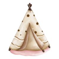 waterverf tipi tent boho stijl, Boheems tent, hand- getrokken illustratie png