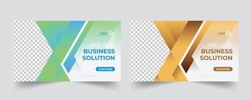 Business solution web banner template and social media thumbnail design template vector