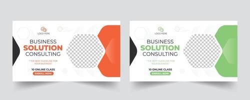 Business social media thumbnail design and web banner design template, video thumbnail template, business promotion banner design. vector