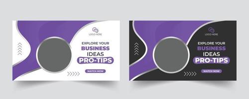 Business ideas tips social media video thumbnail and web banner template design for any business vector