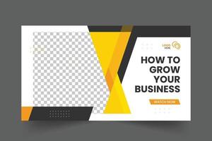 Business promotion thumbnail design and web banner template, Video thumbnail design template. vector