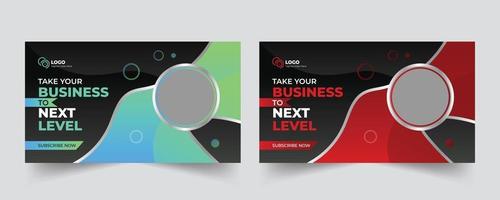 Business promotion social media video thumbnail and web banner template design vector
