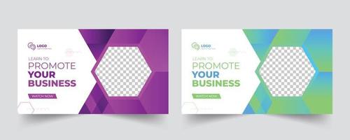 Business promotion web banner template and thumbnail design template vector