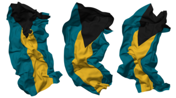 el bahamas bandera olas aislado en diferente estilos con bache textura, 3d representación png