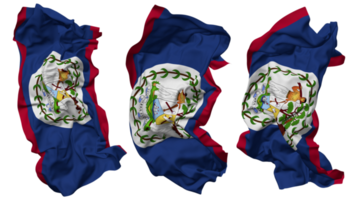 Belize Flag Waves Isolated in Different Styles with Bump Texture, 3D Rendering png