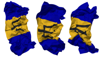 barbados bandera olas aislado en diferente estilos con bache textura, 3d representación png