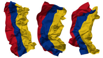 Colombia Flag Waves Isolated in Different Styles with Bump Texture, 3D Rendering png