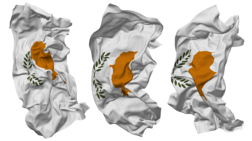 Chipre bandera olas aislado en diferente estilos con bache textura, 3d representación png