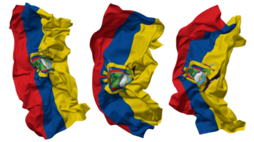 ecuador flagga vågor isolerat i annorlunda stilar med stöta textur, 3d tolkning png